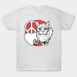 Peace Love Cats v2 — Original Animal Illustration series T-Shirt